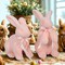 Raz Imports 8.75 In Pastel Pink Flocked Bunnies Set/2 Easter Figurine Set , Lightweight Spring Decor Easter Rabbit